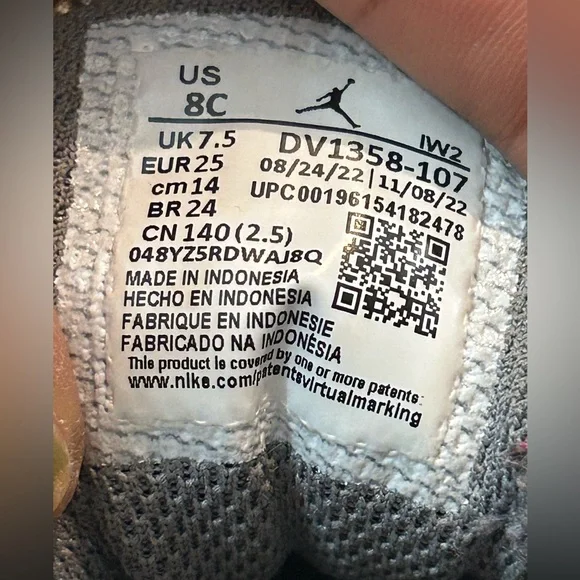 Toddler Nike Air Jordan Dub Zero Retro Shoes DV 1358-107 size 8 - Picture 4 of 16